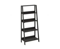 Furinno Estantería de exhibición de Escalera de 5 Niveles, Madera de ingeniería, Espresso, 5-Tier