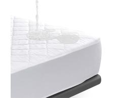 NALUI - Protector de Colchón Impermeable 150x190/200cm. Cubre Colchón Ajustable, Acolchado y Transpirable con Tratamiento Antiácaros | Hipoalergénico | Fabricado en España [≤30cm Altura]