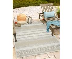Mias Teppiche Adora - Alfombra Moderna, de Estilo Boho, Apta para Interiores y Exteriores, Especialmente Plana, Ideal para la Cocina y el Comedor, Beige, 160x220cm