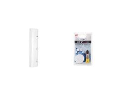 Tatay 4480002 - Armario Auxiliar De Baño Vertical con 3 Puertas Y 5 Repisas, Plástico Polipropileno + 4489901 - Kit De Adhesivo + Bases para Fijación Sin Taladro De Armarios De Baño