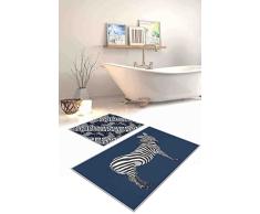Questo Casa, Base Decorativa, Antideslizante, Juego de tapete de baño Delgado Moderno Lavable de 2 Piezas, Rectangular, Alfombra de baño, Alfombra de baño, 0.9Mc, Pila:4mm, 60x100 Cm, 50x60 Cm