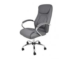 La Silla Española Viveiro Silla De Oficina, Piel, Gris, 125 X 64 X 52.50 Cm