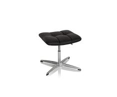 hjh OFFICE 671007 Taburete SARANTO Piel sintética Negro, un Elegante Taburete tapizado de diseño Retro, Ajustable en Altura