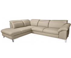 Cotta - Sofá (Piel sintética, 232 x 98 x 293 cm), Color Beige