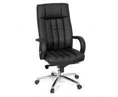 hjh OFFICE 724200 Silla giratoria XXL G 300 Piel sintética Negro, Silla de Oficina, Respaldo Alto, hasta 150kg, Robusto