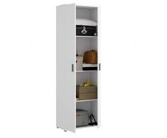 HOMEKIT Armario Multiusos 2 Puertas y estantes, Madera de ingeniería, Blanco, 61x190x35cm