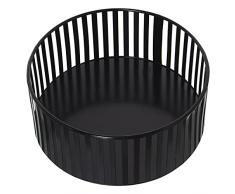 DRW Frutero Redondo de Metal en Negro 22x9cm