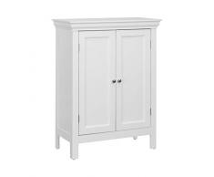 Elegant Home Fashions ELG-676 Stratford ELG-676-Armario para Suelo (2 Puertas, Talla única), Color Blanco, Madera de ingeniería Metal