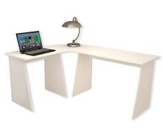 VCM Masola Ángulo de Esquina Escritorio, Madera, Blanco, 74x135x105 cm