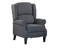 BRIGROS La voglia di fare Sillón Relax, Madera de ingeniería, Gris, L