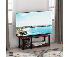 Furinno Soporte De Medio Televisor, Madera, Dark Cherry/Black, Mid 31.5(W) x10.9(H) x15.6(D)