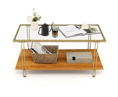 COSTWAY Mesa de Centro HV10334GDDE, 100 x 46 x 50cm