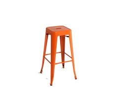 Kit Closet 5020519011 - taburete alto de metal, naranja, 76 x 43 x 43