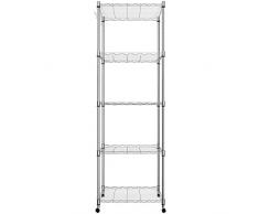 Himimi Estantería de Alambre de 5 Niveles con Ruedas, Unidad de Almacenamiento de Cocina, Estante de exhibición de Altura Ajustable para Cocina casera L23.2 x W13.8 x H72 Inch, Cromado