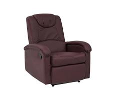 Sillón relax Cribel DISA A, polipiel, sillón reclinable manual, reposapiés, morado (burdeos), 82 x 90 x 143 cm