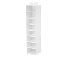Honey-Can-Do Organizador de Armario Vertical Colgante con 8 Estantes, Tela, Blanco, 31.75x3.81x31.75 cm