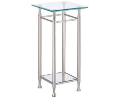 Haku Möbel 39823 mesa auxiliar 58 x 43 x 54 cm, aspecto acero inoxidable