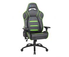Newskill Silla Gaming Profesional Valkyr, Asiento Microperforado PU Transpirable, Reclinable 180º, Reposabrazos 4D y Altura Regulables, Carga Máxima 150Kg, Cojín Lumbar y Cervical, Verde