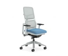 Steelcase Please Air Silla de Oficina Ergonómica con Altura, Soporte Lumbar y Brazos Ajustables, Mecanismo reclinable, Respaldo de Malla Gaviota Transpirable y cómodo asiento en Tejido cobalto