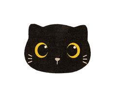 I-TOTAL - Felpudo de Entrada de casa / Alfombrilla para Entrada de Fibra de Coco Resistente 70 x 40 x 2 cm (Gato Negro)