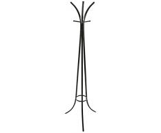 Versa 19840204 Perchero de pie Blanco Negro, Metal, 182x54x54 cm, 8 colgadores