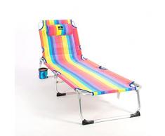 Aquarius 2012 Orgullo. Tumbona reclinable de Playa Plegable y reclinable hasta 4 Posiciones. Diseño Moderno para Esta Tumbona fácil de Transportar por su práctica Bolsa-Mochila
