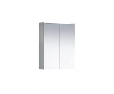 trendteam smart living Wons Armario con Espejo, Madera de ingeniería, Color Blanco con Lacado Brillante, 60 x 78 x 18 cm