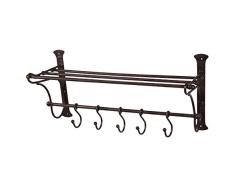 Ambiente Haus 95264 Hierro Perchero de estantería con Ganchos 54 cm