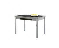 ASTIMESA Alas Cristal Mesa de Cocina, Metal, Negro, 100x60cm