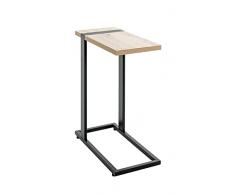 Haku Möbel Mesa Auxiliar, Metal Madera de ingeniería, Negro-Roble, P 49 x L 24 x H 64 cm