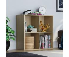 Vida Designs Durham Cube - Estantería organizadora de Almacenamiento para Sala de Estar, estantería de Oficina en casa (4 Cubos, Roble)