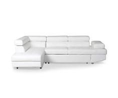 Menzzo Lido Sofá Convertible, Poliuretano, Blanco, Talla única