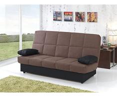 MUEBLIX.COM | Sofa Cama Martina | Sofas de Salón Modernos | Asientos y Respaldo Espuma | Sofa Clic Clac | Estructura Tablero de Particulas | Color Marron