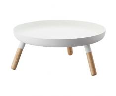 Yamazaki Plain Mesa de Bandeja, Acero aleado Madera, Blanco, Talla única