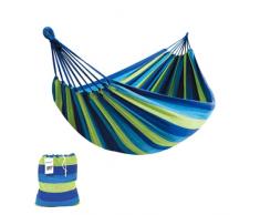 Hamaca de Algodón para Jardín, Terrazas, Viajes, Campings. Hamaca para 2 Personas al Aire Libre con Bolsa de Transporte incluida. (Peso hasta 150kg - Medidas 150 x 180cm)