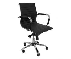 Piqueras y Crespo Madroño Silla de Oficina ergonómica, Cuero, Negro, único