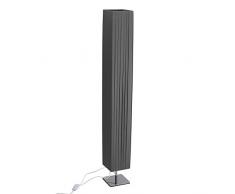 Versa 20790154 Lámpara de pie Gris Oscuro con tulipa en Telas con Aperturas y Base de Metal, 118,5 x 15 x 15 cm