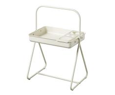 Baroni Mesas de café, Metal, Mesa con Soporte para Bebidas, Tavolino con Portabibite