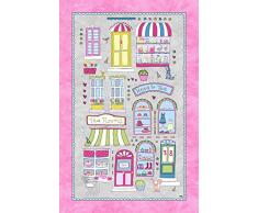Vilber Kids Little Market Alfombra, Vinilo, Multicolor, 100x153x0.2cm