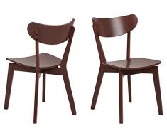 AC Design Furniture Roxanne Silla de Comedor, ingeniería Caucho Madera, Terracota, H: 79,5 x B: 45 x T: 55 cm