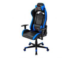 Mars Gaming MGC3 - Silla gaming profesional, inclinación 180° y altura regulables, cojín lumbar y cervical, reposabrazos 2D, ergonómica, azul