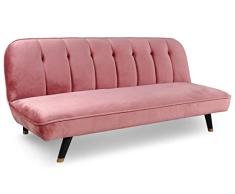 Menzzo Olympia - Sofá de Terciopelo, Color Rosa, 180
