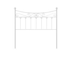 Cama express Cabecero de Forja Coin, Color Blanco, Medida: 135 cm