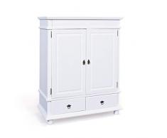 Inter Link Eureka Armario con 2 Puertas y 2 cajones, Madera, Blanco, 140 x 116 x 57 cm, Bianco, 140x116x57 cm