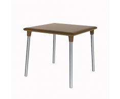 RESOL New Flash Mesa Jardín Comedor Interior o Exterior 90x90 Cuadrada | 2 ó 4 Personas | Robusta, Sobria y Funcional | Protección UV para Uso en Patio, Terraza o Porche - Color Chocolate