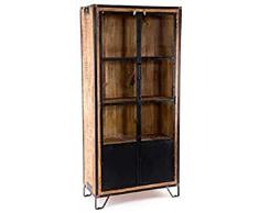 Kulunka Deco Vitrina, Madera y Metal, Natural, 90 x 40 x 192