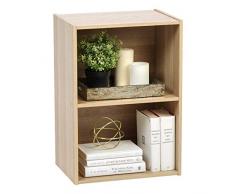 Iris Ohyama Cube Bookcase CX-2 Muebles de Almacenamiento 2 nichos/Estantería 2 repisas de Madera CX-2-Roble Claro, 41.5 x 29 x 59.5 cm, MDF, Beige