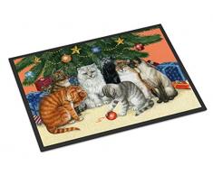 Carolines Treasures BDBA0345JMAT - Alfombrilla para Interior o Exterior, diseÃ±o de Gatos bajo el Ã¡rbol de Navidad, 61 x 91 cm, Multicolor
