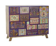 DRW Cajonera de Madera de Mango y MDF con Múltiples Colores 110x35x88cm