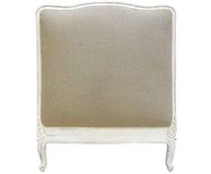 BETTER & BEST Q B&B Q BETTER & BEST Cabecero de Cama de 90 cm, tapizado con Lino de Color Topo, Madera, Blanco, 90x10x117 cm
